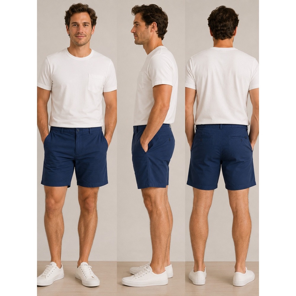 Split‎ Mens Hybrid Shorts Heather Navy Blue Stretch Size 33 TE9821-BT